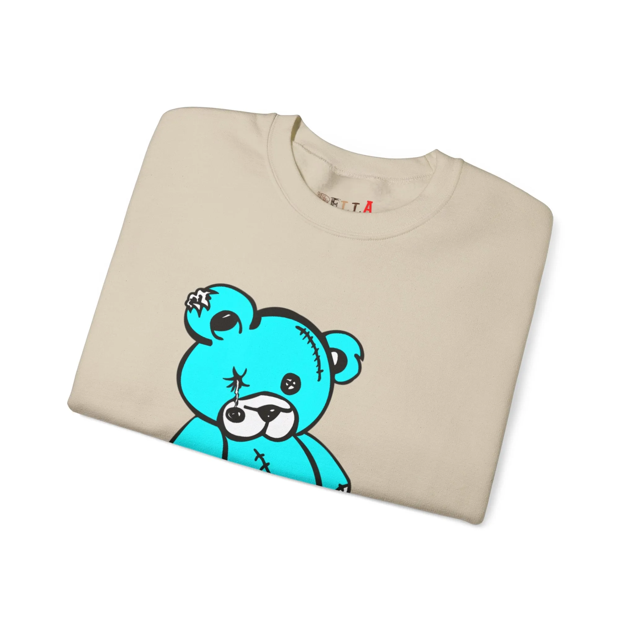 Missing Button Eye Teddy Bear Sweatshirt