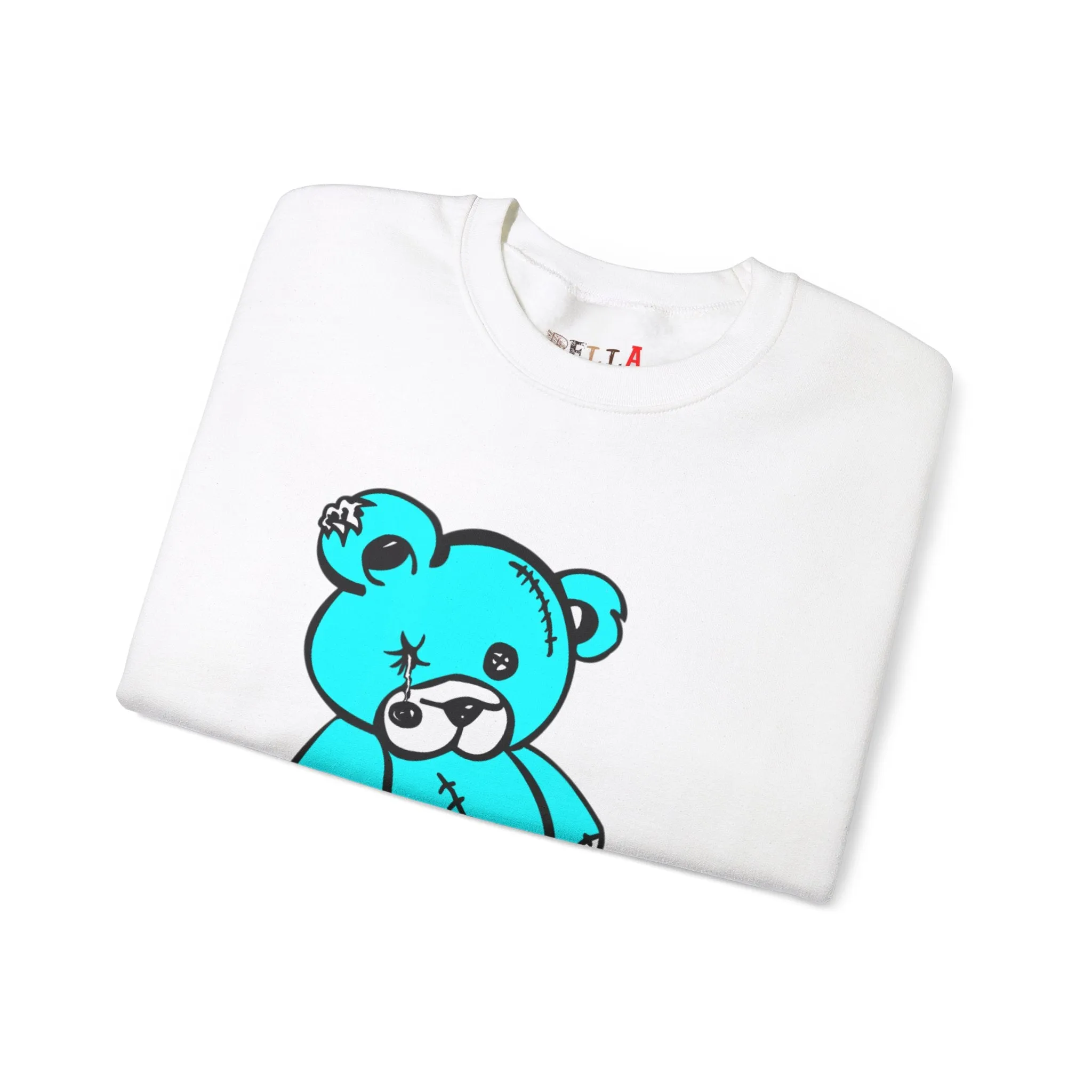 Missing Button Eye Teddy Bear Sweatshirt