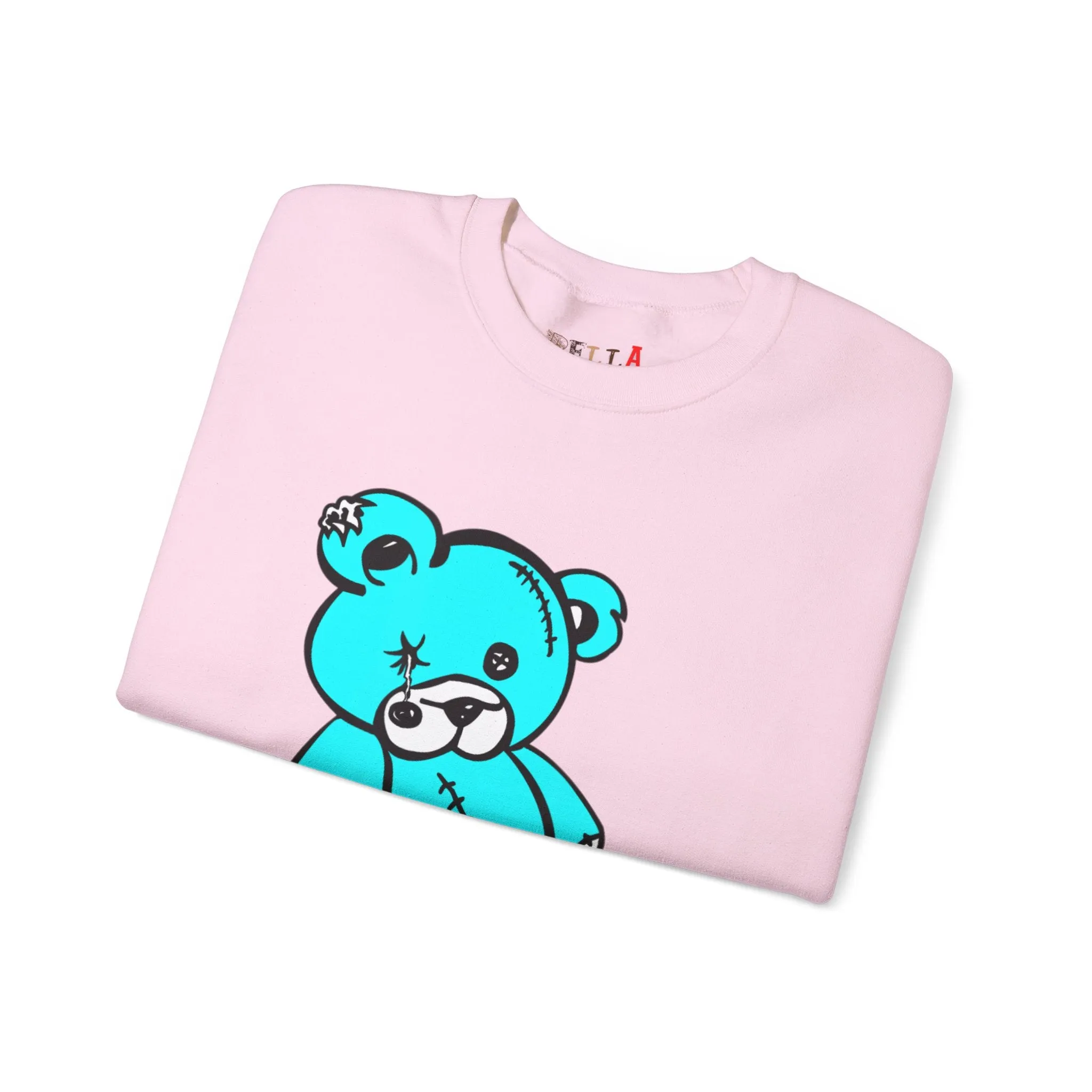Missing Button Eye Teddy Bear Sweatshirt