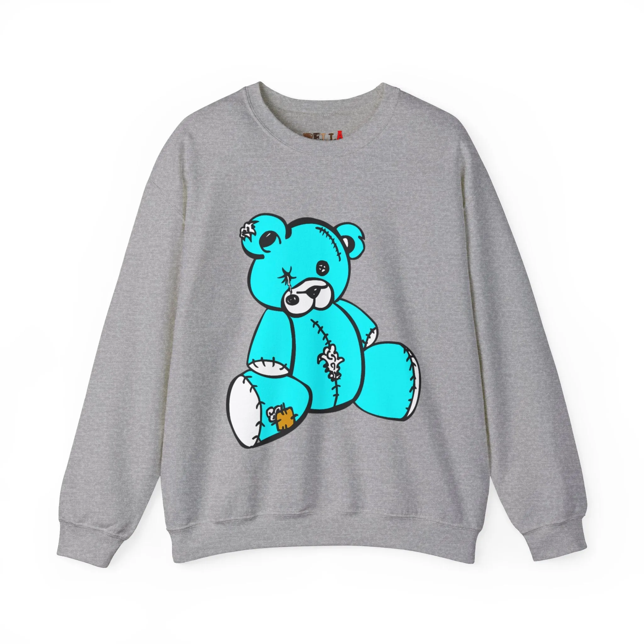 Missing Button Eye Teddy Bear Sweatshirt
