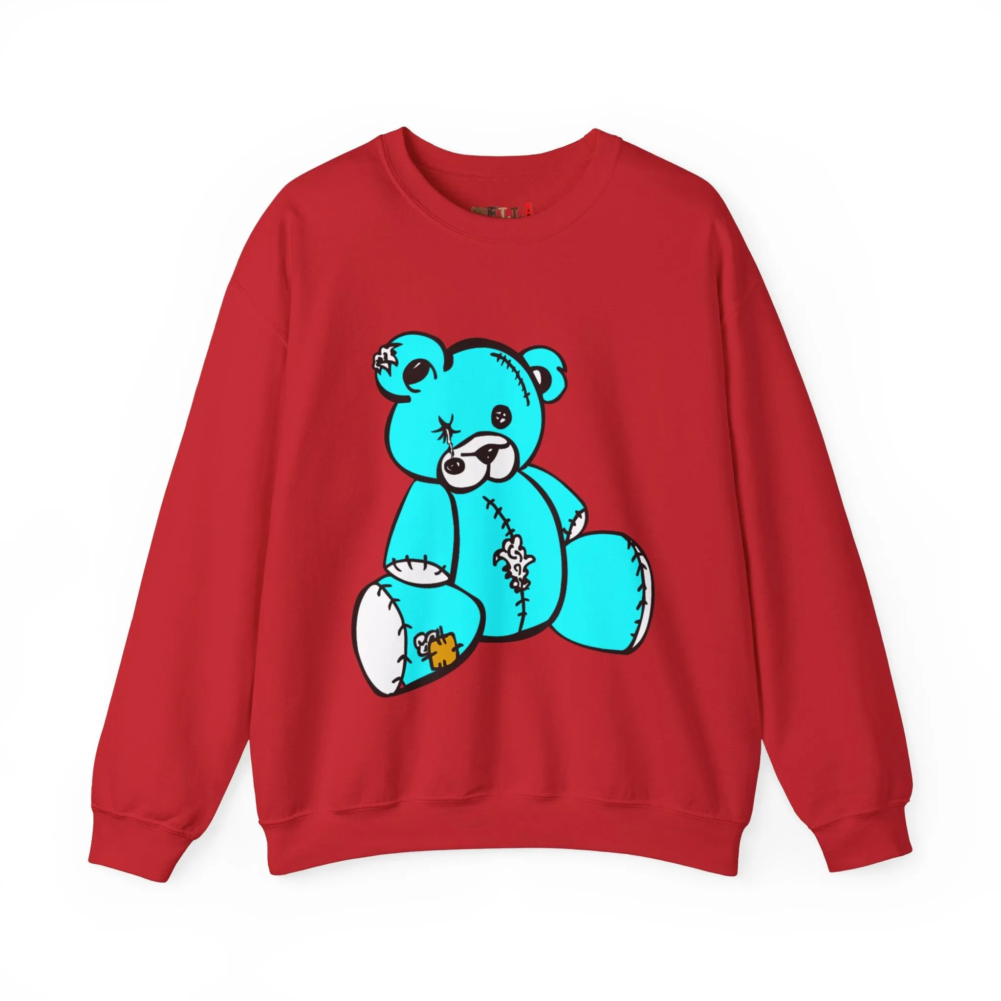 Missing Button Eye Teddy Bear Sweatshirt