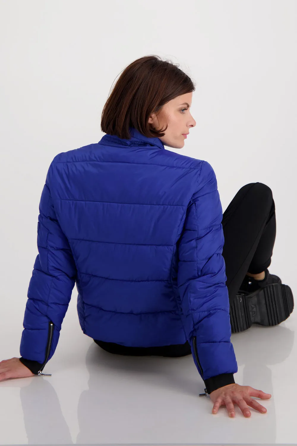 Monari Quilted Jacket With Zip Trim at Sleeves M806692
