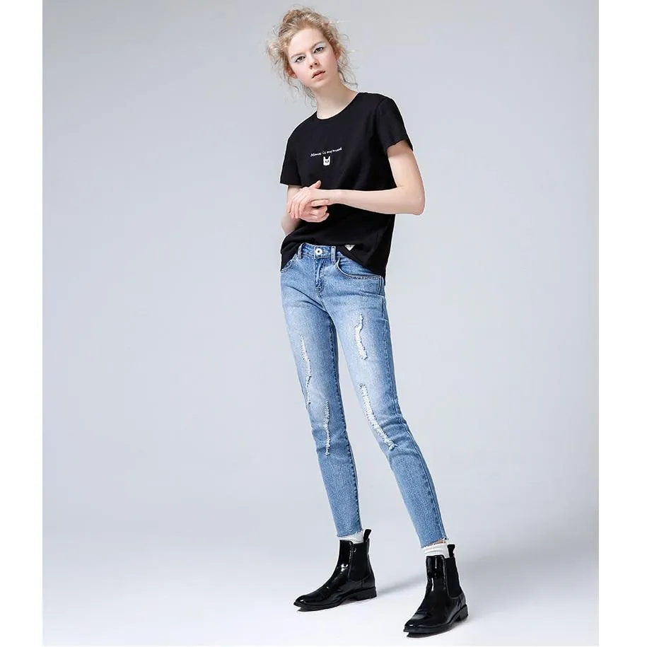 'Money is my mood' Embroidery T-Shirt