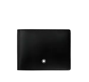 Montblanc Meisterstuck 6 Credit Card Black Leather Wallet