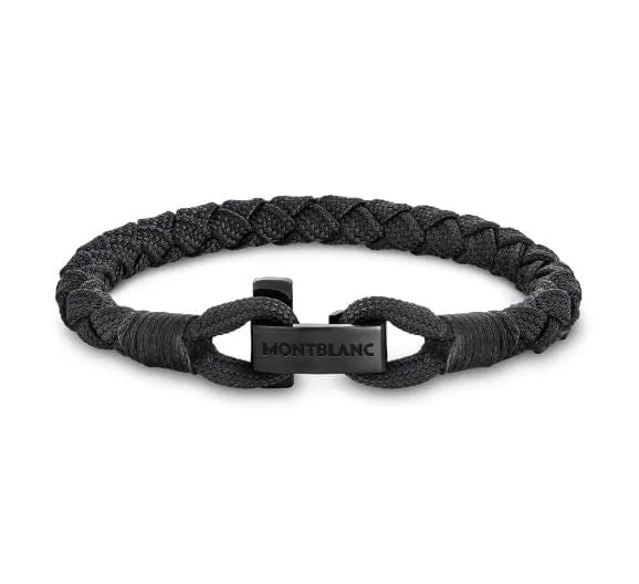 Montblanc Woven Leather T-Hook Black Bracelet