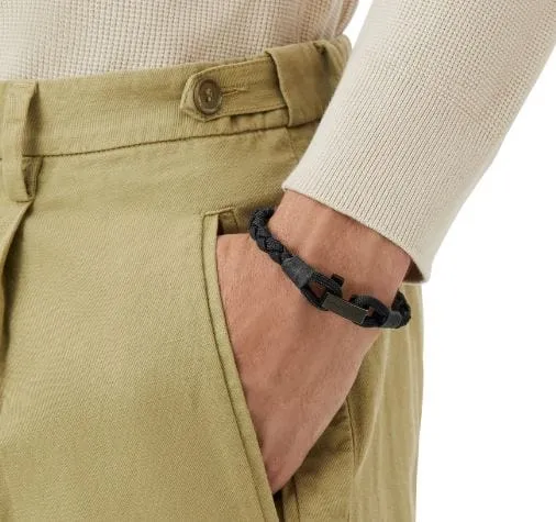 Montblanc Woven Leather T-Hook Black Bracelet