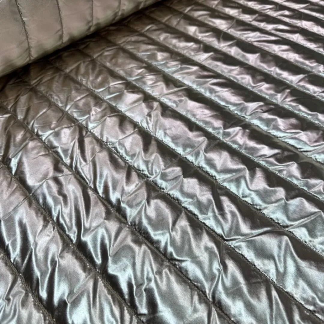 Montcler Metallic Foil Fabric Mink 140 cm