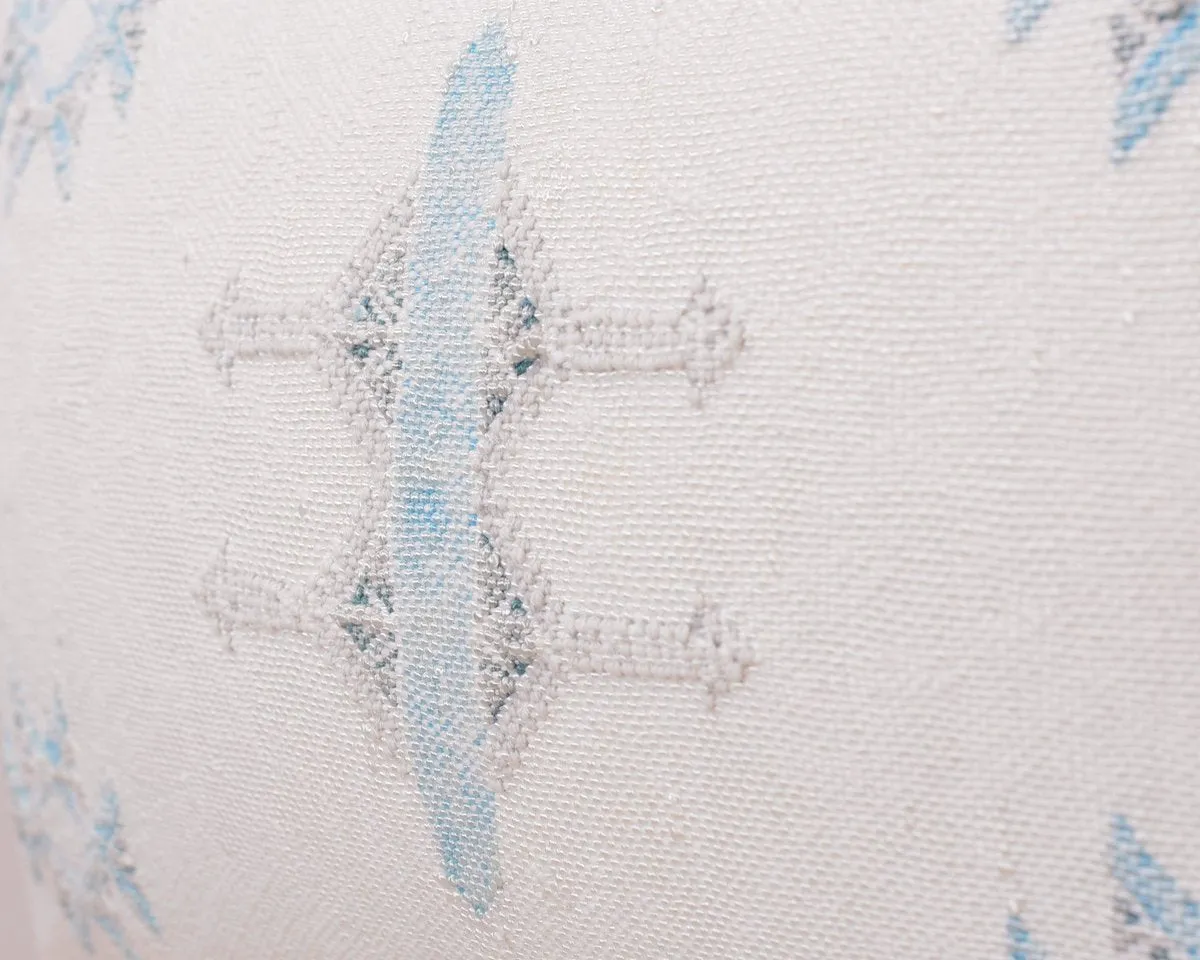 Moroccan Textile Lumbar Pillow- White