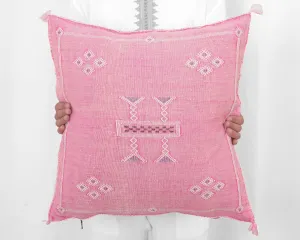 Moroccan Textile Pillow- Pink 22"