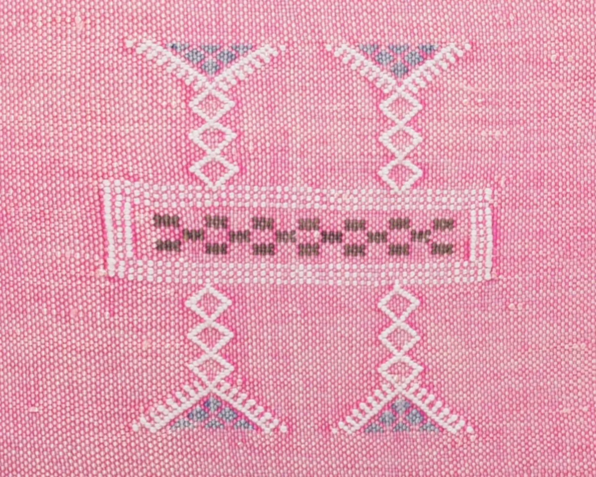 Moroccan Textile Pillow- Pink 22"