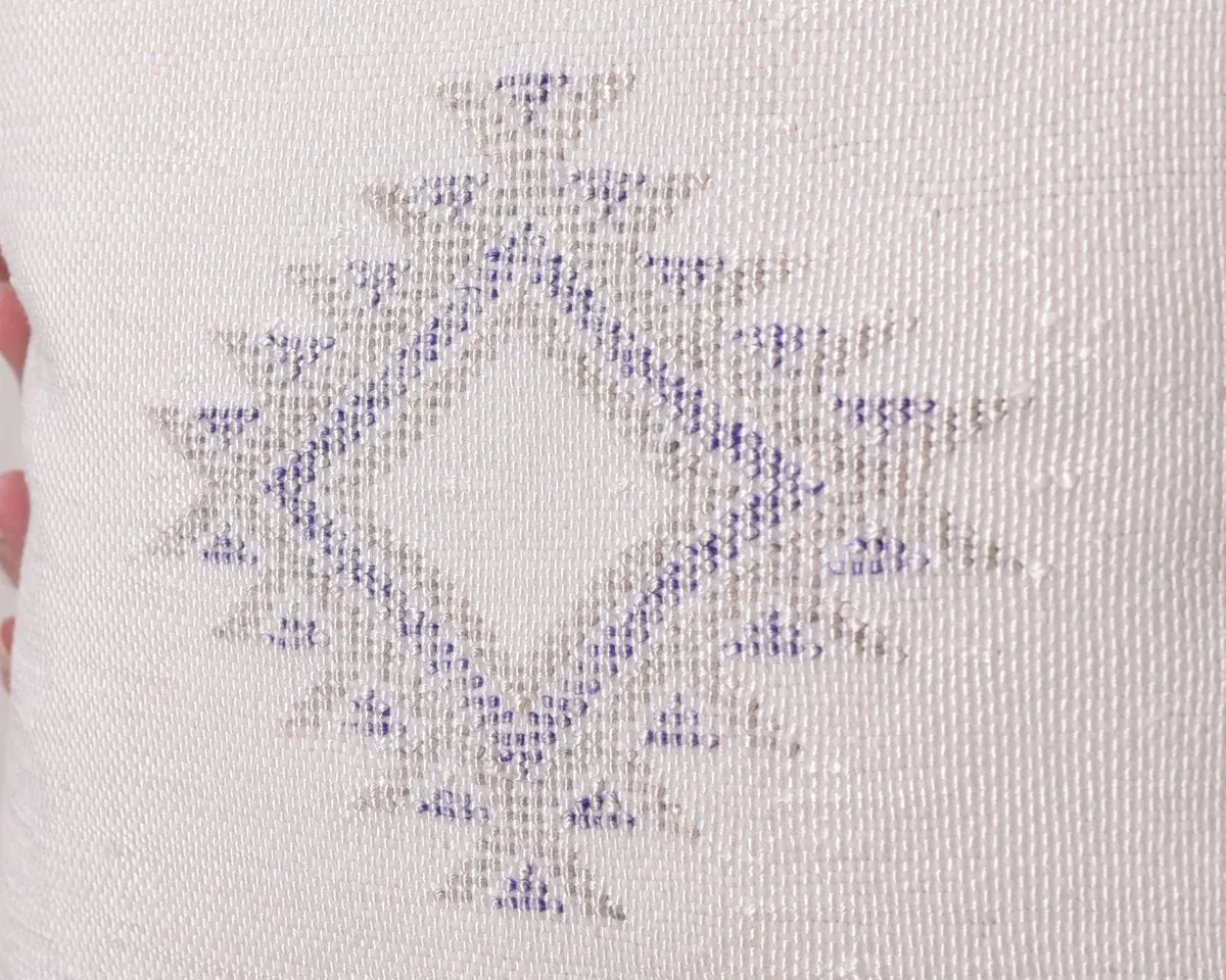 Moroccan Textile Pillow- White