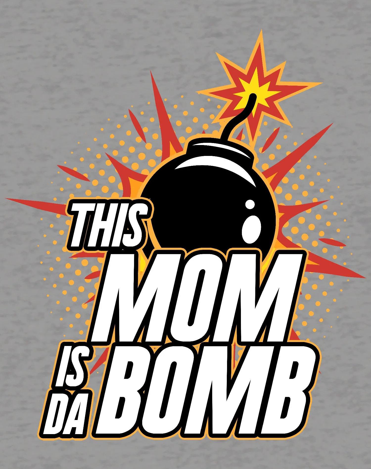 Mother's Day Cartoon Mom Mum Bomb Fuse Explode Women's T-Shirt