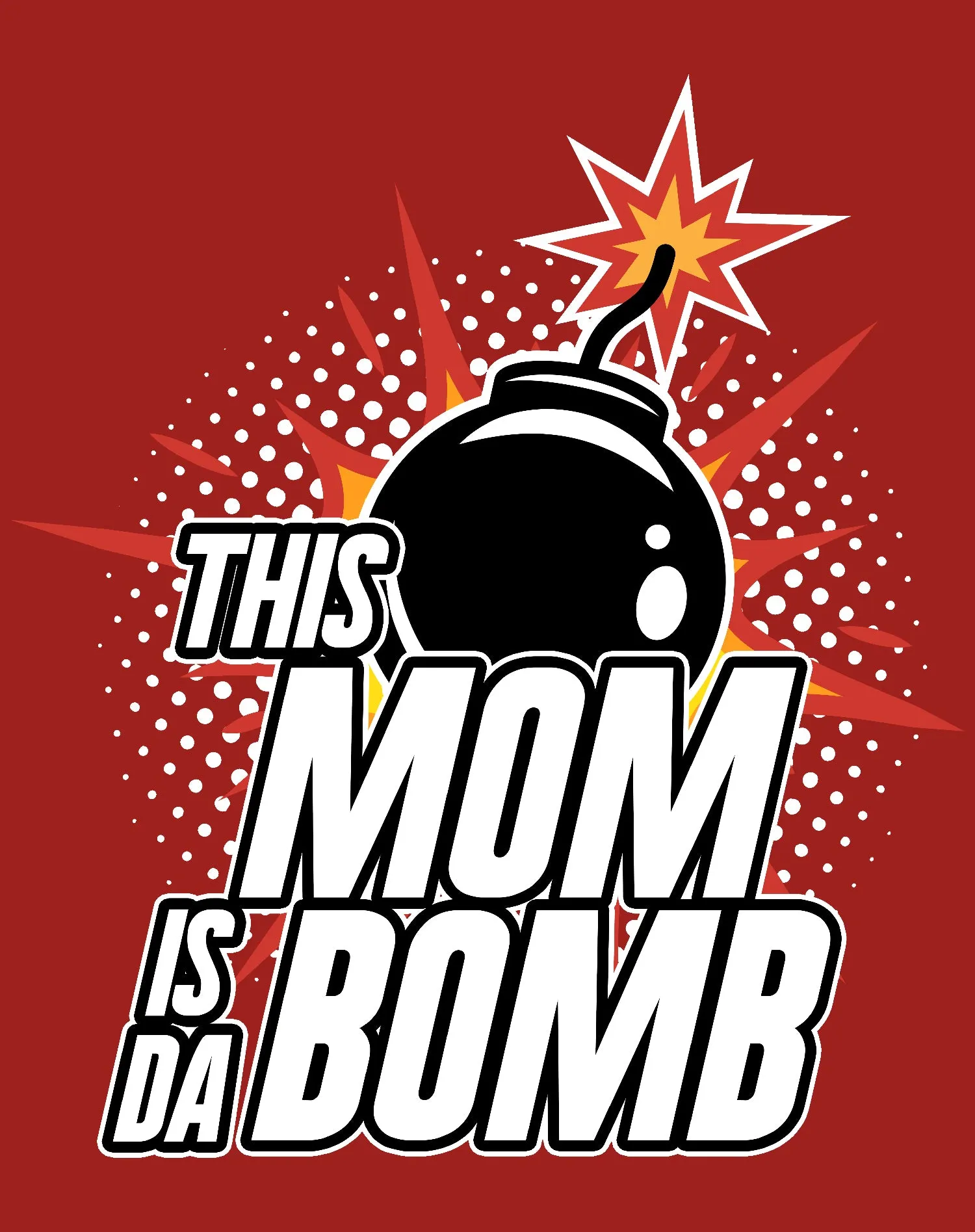 Mother's Day Cartoon Mom Mum Bomb Fuse Explode Women's T-Shirt