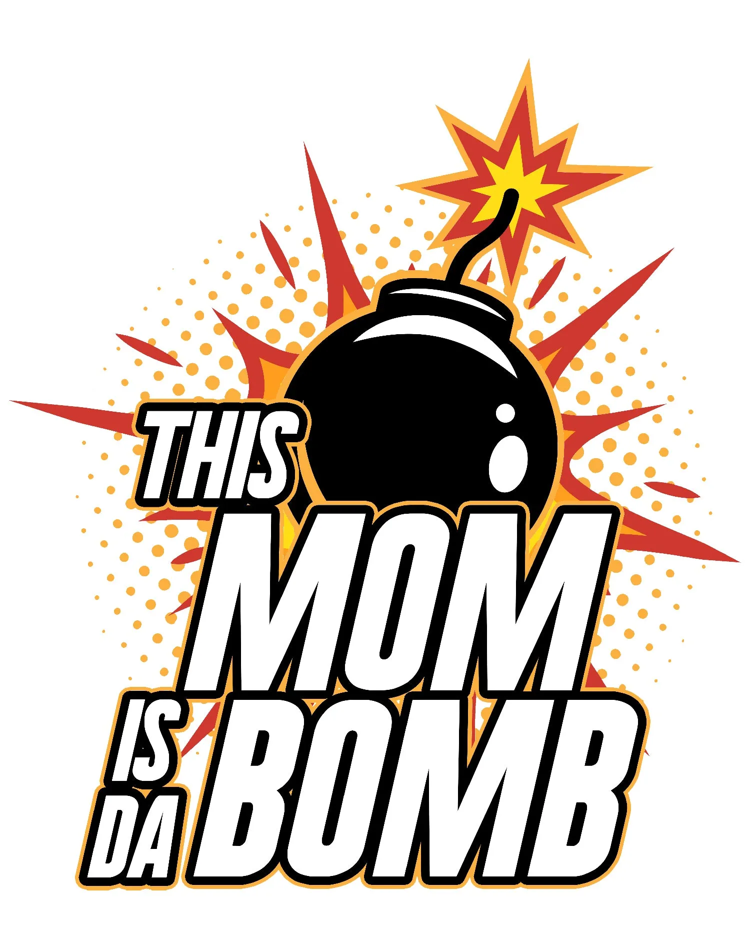 Mother's Day Cartoon Mom Mum Bomb Fuse Explode Women's T-Shirt