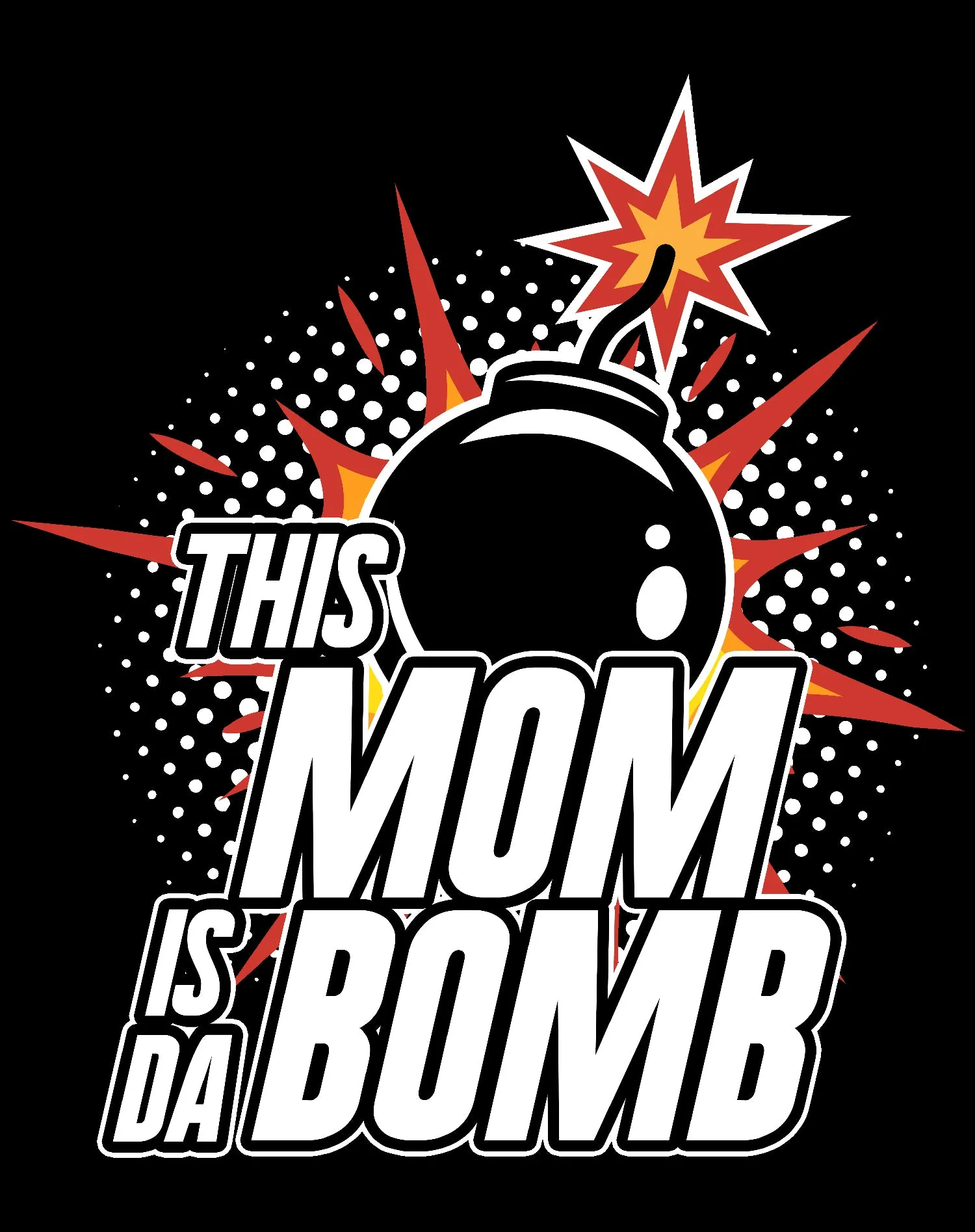 Mother's Day Cartoon Mom Mum Bomb Fuse Explode Women's T-Shirt
