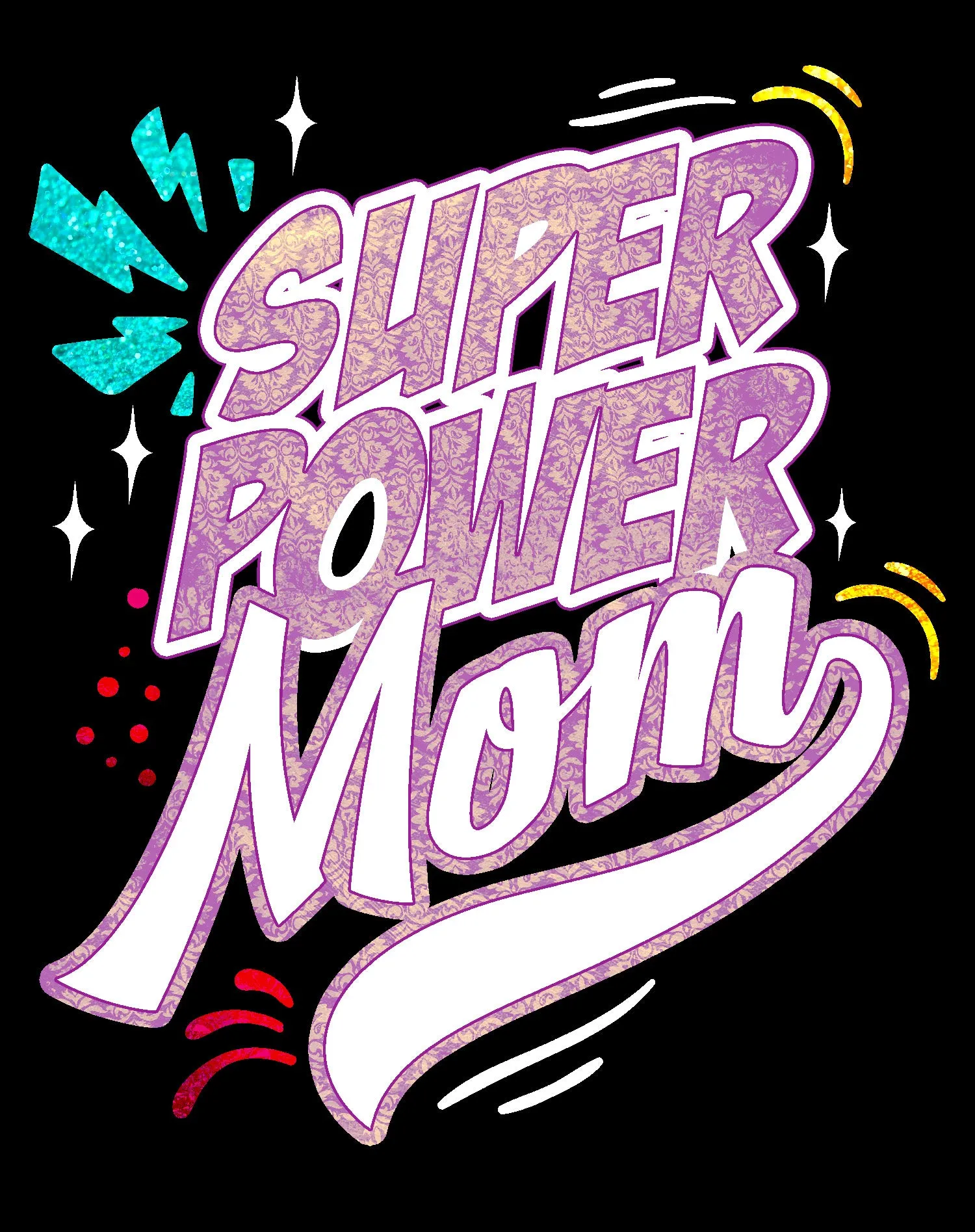 Mother's Day Cartoon Mom Mum Super Power Comic 02 Black Women's T-Shirt