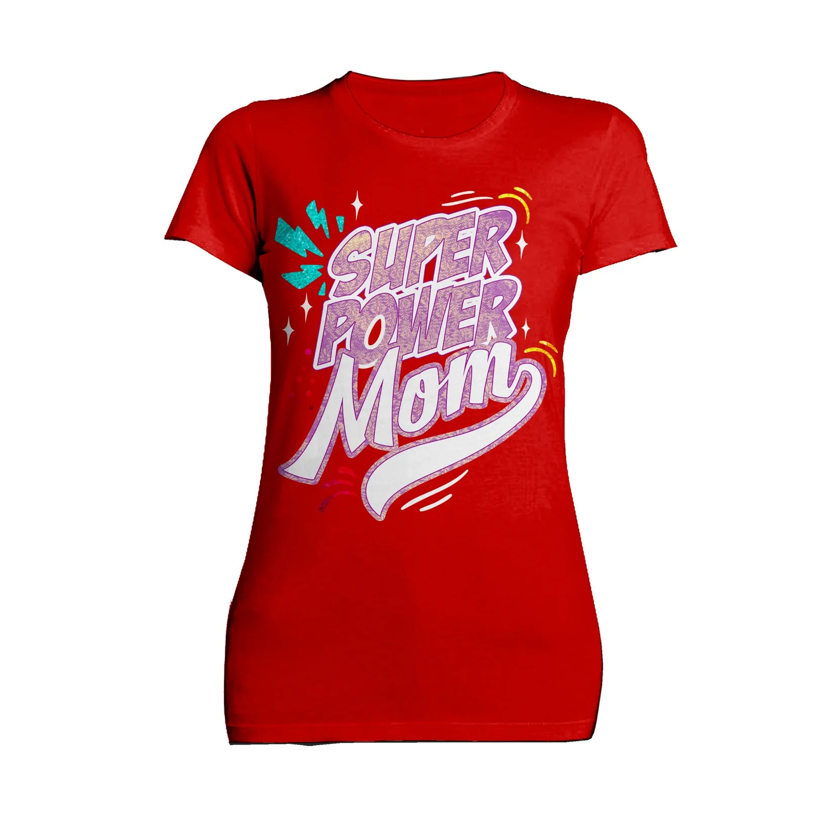 Mother's Day Cartoon Mom Mum Super Power Comic 02 Black Women's T-Shirt