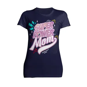 Mother's Day Cartoon Mom Mum Super Power Comic 02 Black Women's T-Shirt
