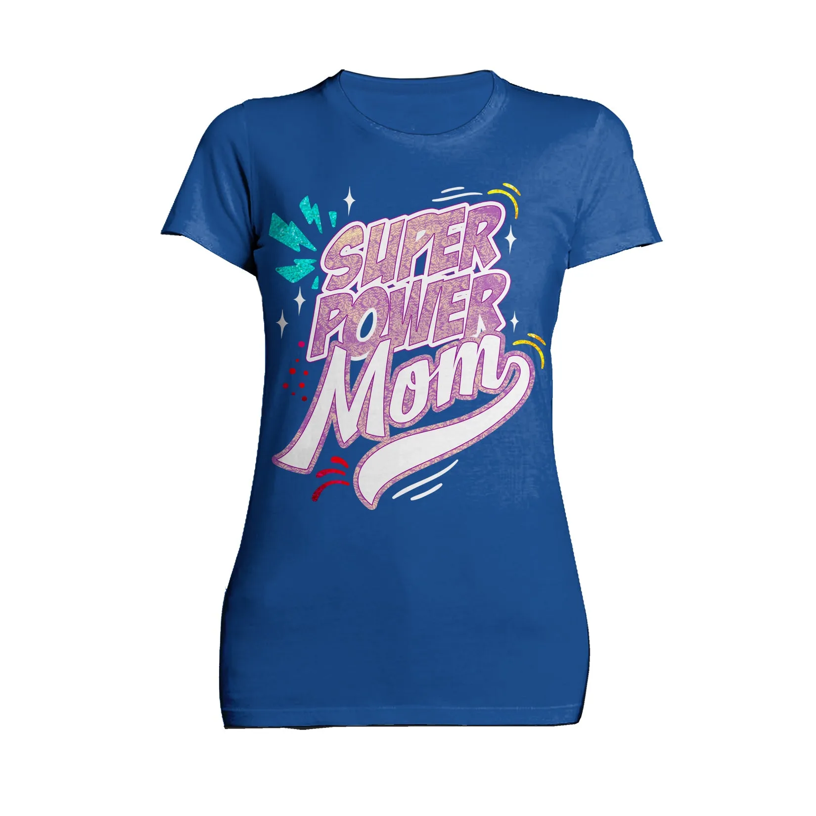 Mother's Day Cartoon Mom Mum Super Power Comic 02 Black Women's T-Shirt