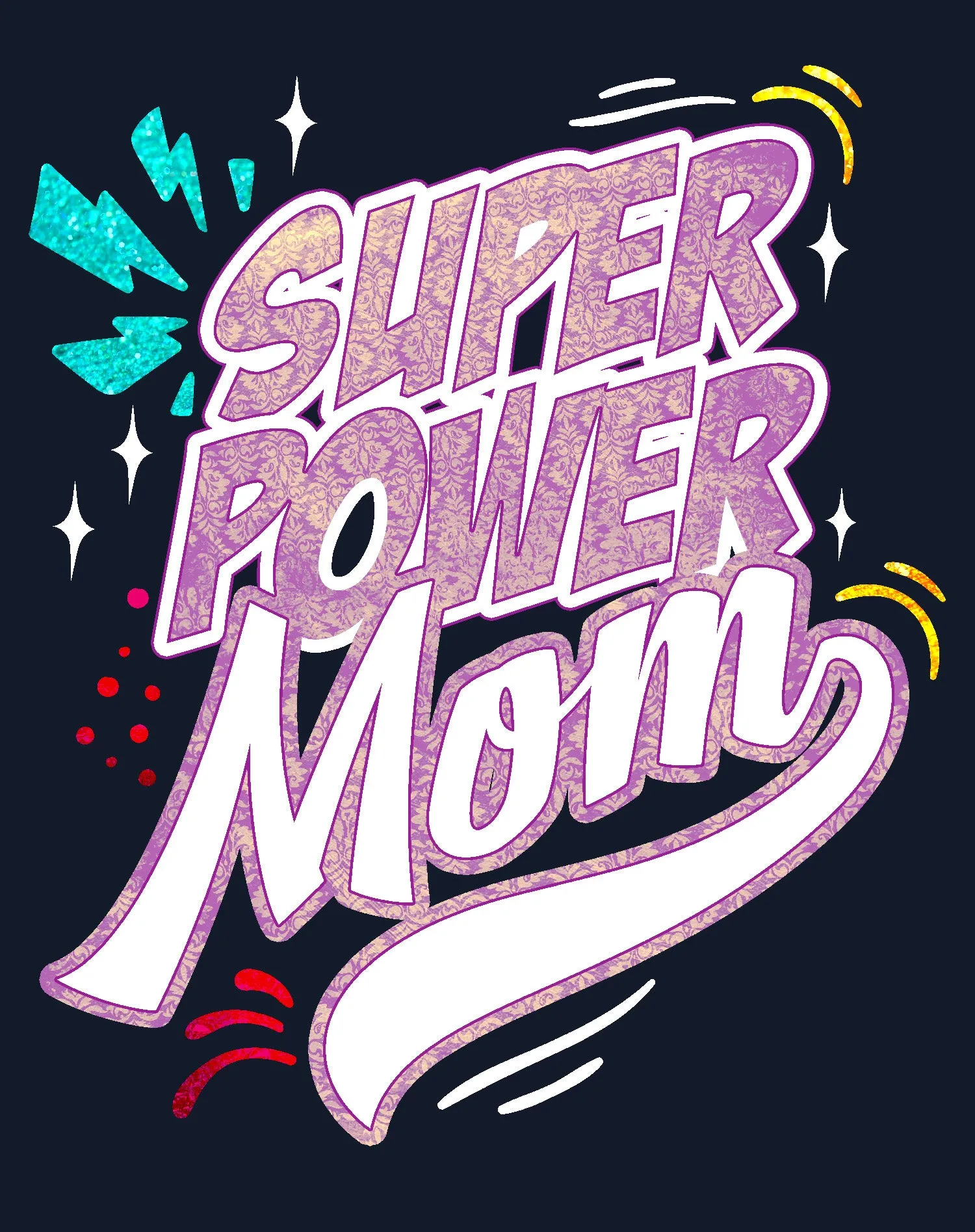 Mother's Day Cartoon Mom Mum Super Power Comic 02 Black Women's T-Shirt
