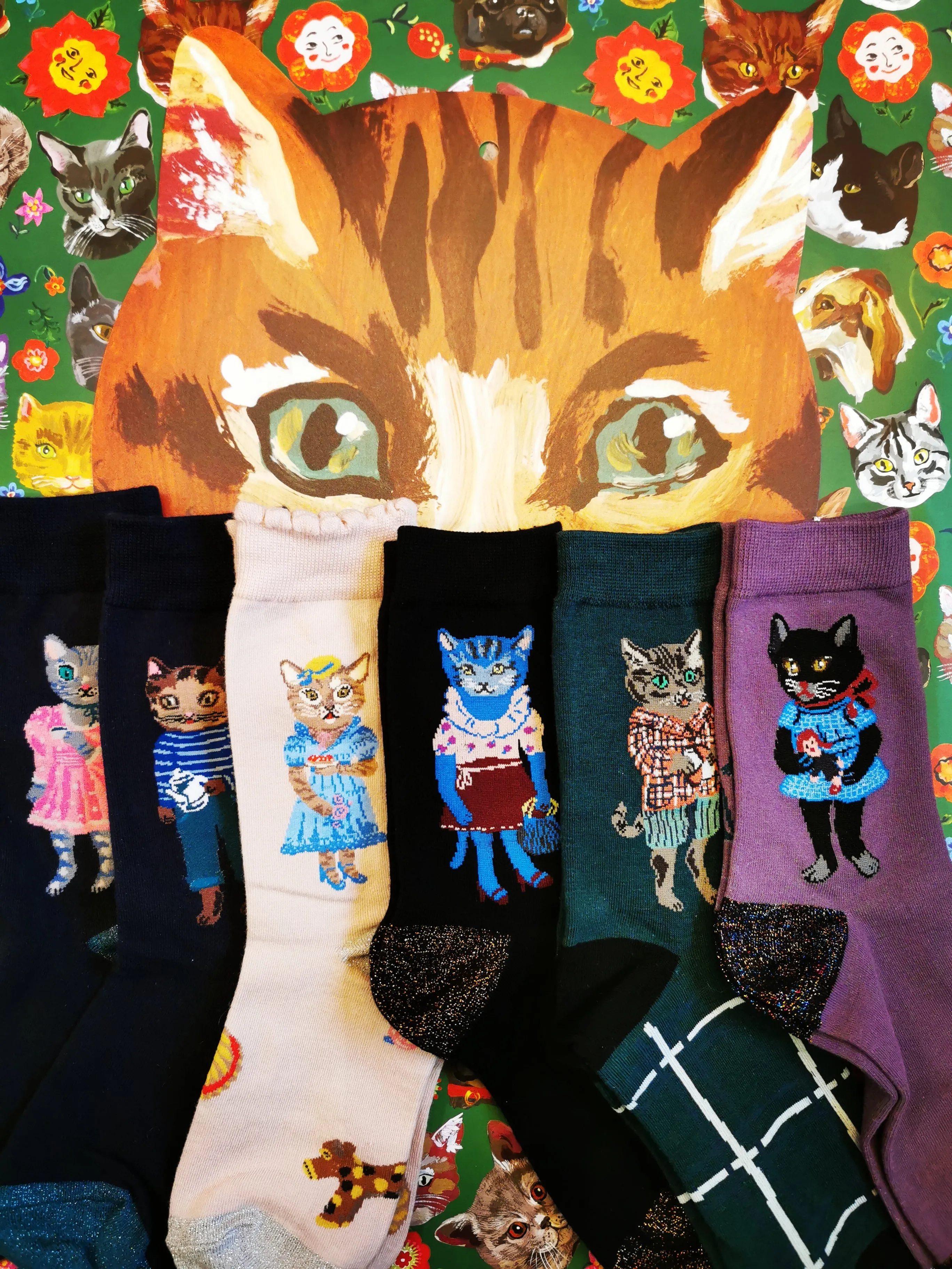 Nathalie Lete cat socks