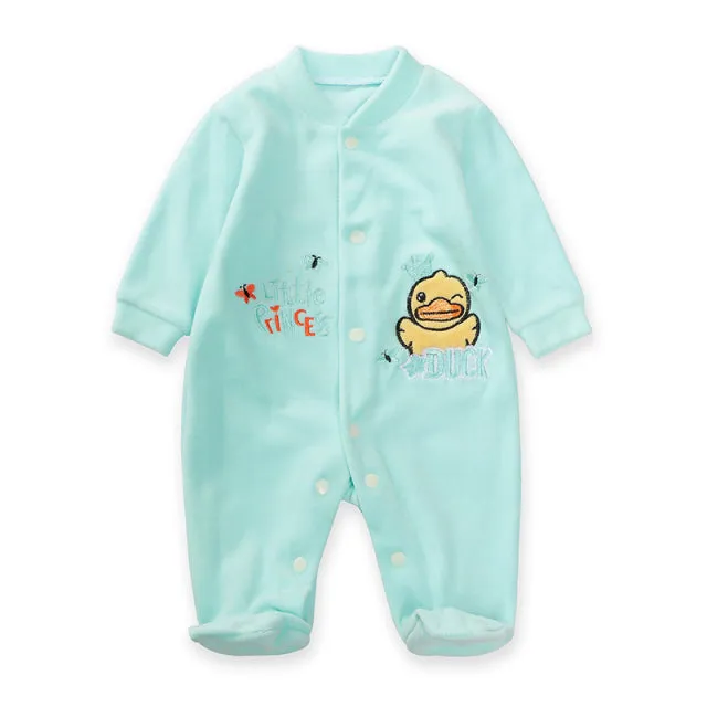 New Trending Baby Girls Rompers Clothing Pink Cartoon Baby Girls Clothes - One Pieces Pajamas Fleece Jumpsuit Costume