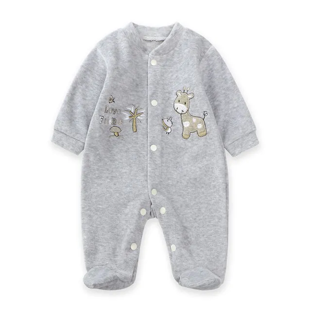 New Trending Baby Girls Rompers Clothing Pink Cartoon Baby Girls Clothes - One Pieces Pajamas Fleece Jumpsuit Costume
