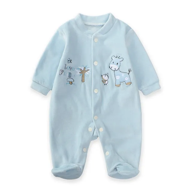 New Trending Baby Girls Rompers Clothing Pink Cartoon Baby Girls Clothes - One Pieces Pajamas Fleece Jumpsuit Costume