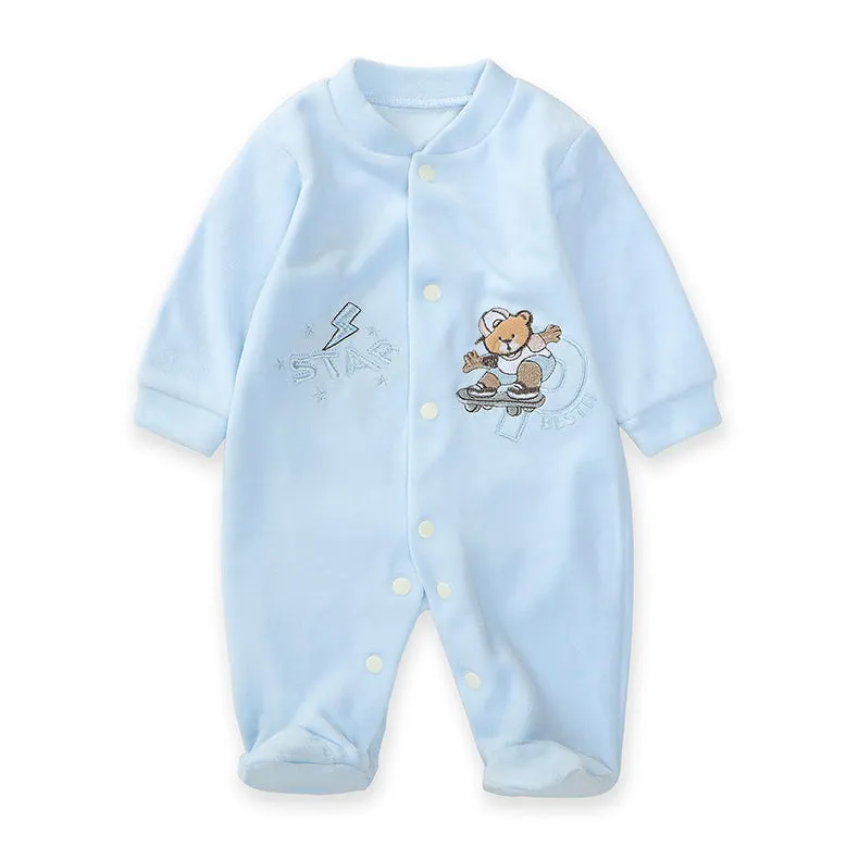 New Trending Baby Girls Rompers Clothing Pink Cartoon Baby Girls Clothes - One Pieces Pajamas Fleece Jumpsuit Costume