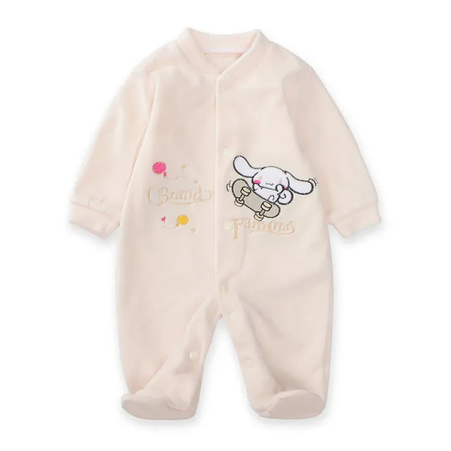 New Trending Baby Girls Rompers Clothing Pink Cartoon Baby Girls Clothes - One Pieces Pajamas Fleece Jumpsuit Costume