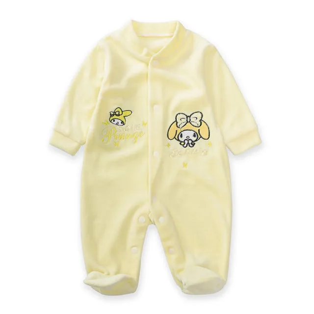 New Trending Baby Girls Rompers Clothing Pink Cartoon Baby Girls Clothes - One Pieces Pajamas Fleece Jumpsuit Costume