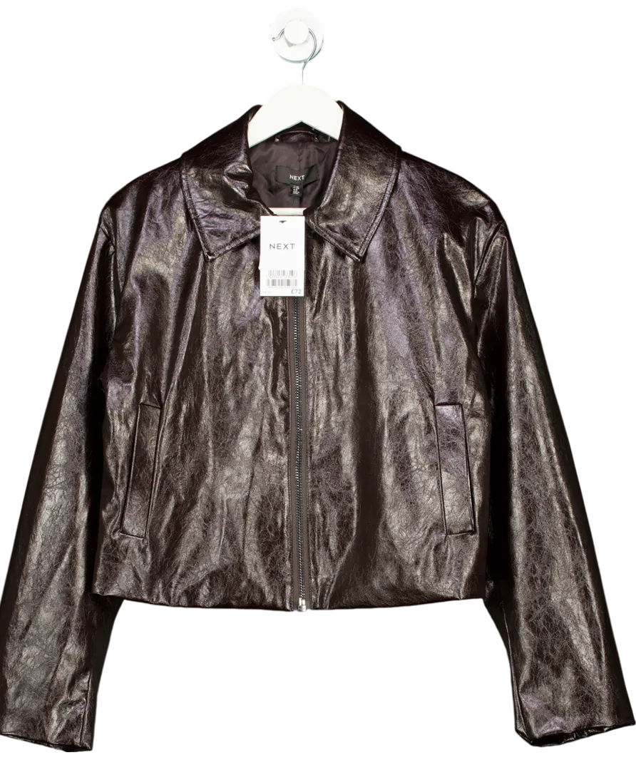 Next Brown Faux Leather Jacket UK 10