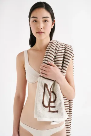 Nude Lucy Stripe Beach Towel - Choc Stripe