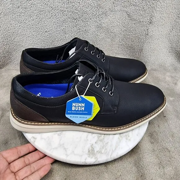 Nunn Bush Shoes Mens Size 10.5 Cove Casual Black Lace Up Oxford *NWT*