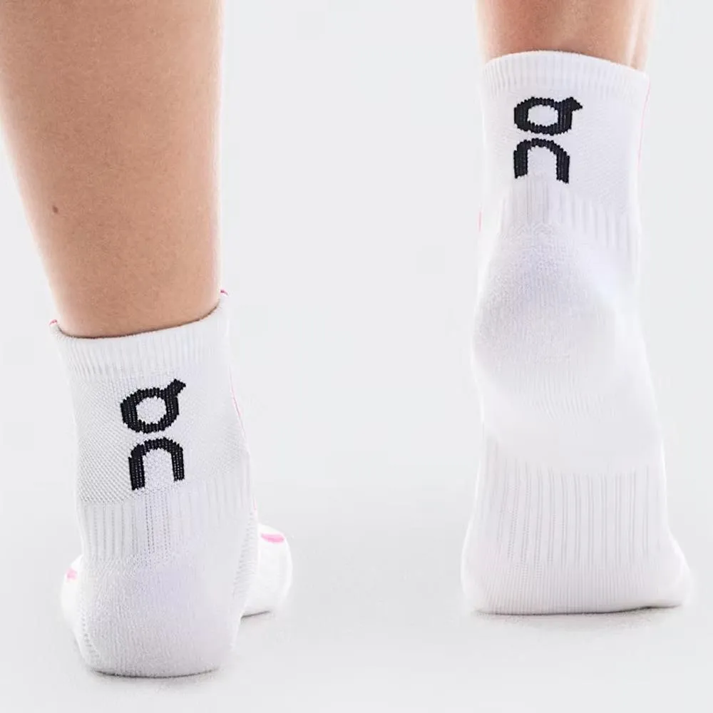 On Court Mid 1 Pack Socks - White/Pink