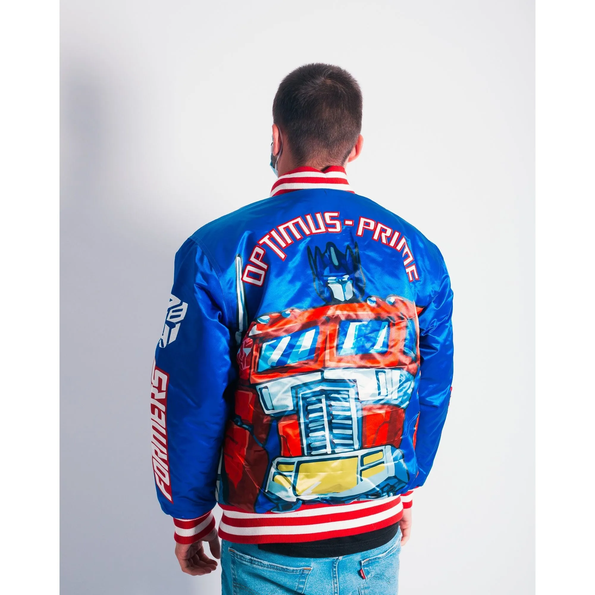 OPTIMUS PRIME TRANSFORMERS SATIN JACKET BLUE