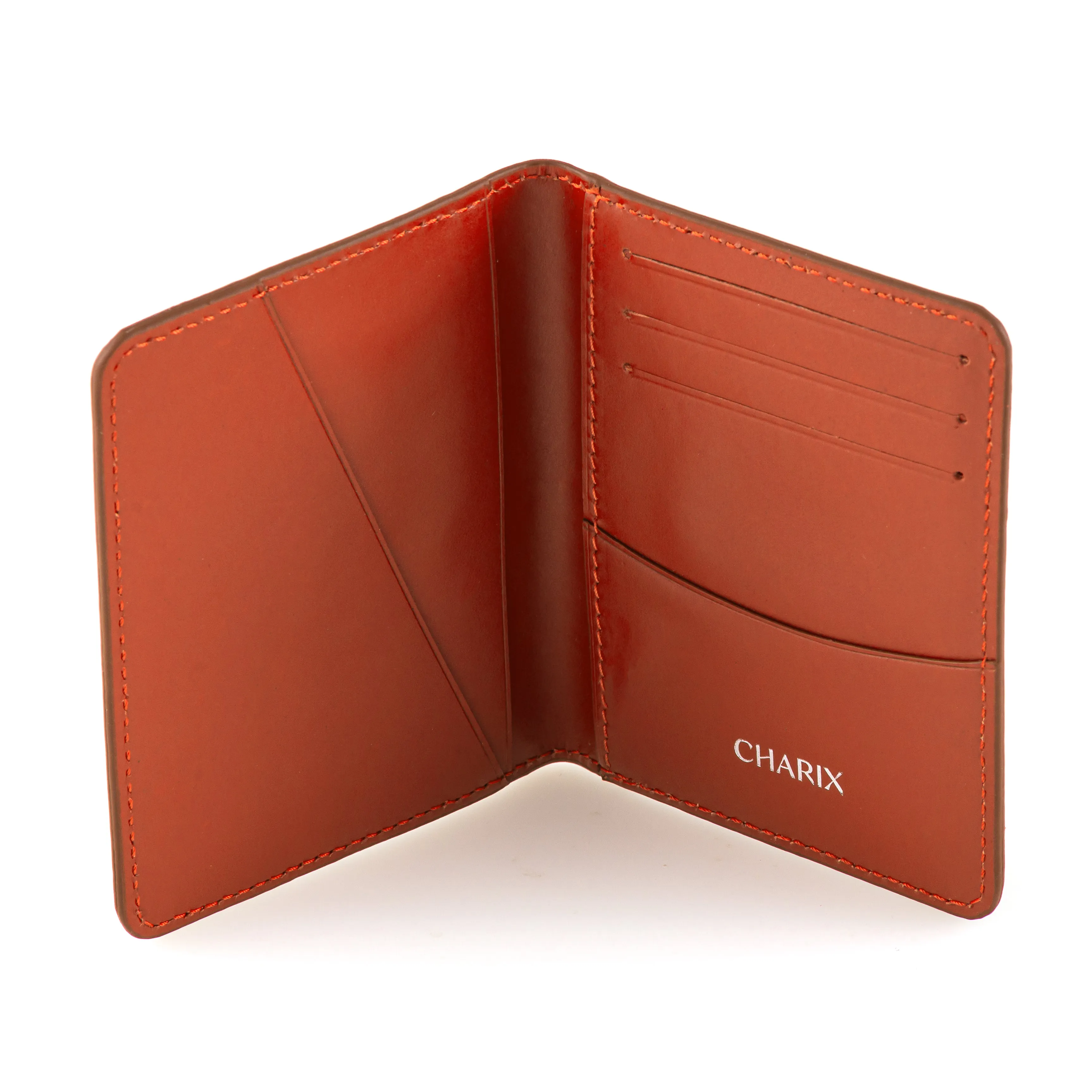 Orange Bifold Minimalist Wallet