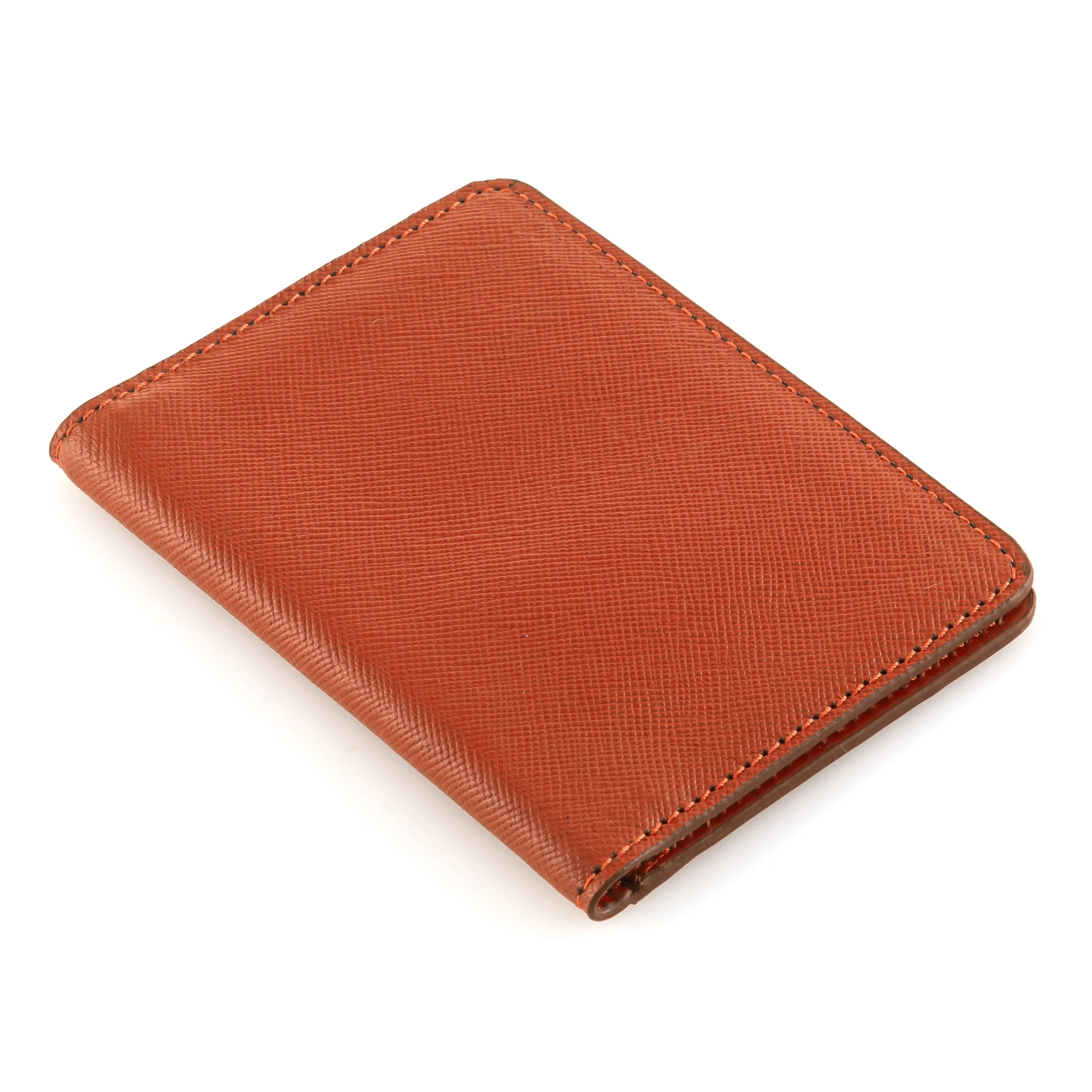 Orange Bifold Minimalist Wallet