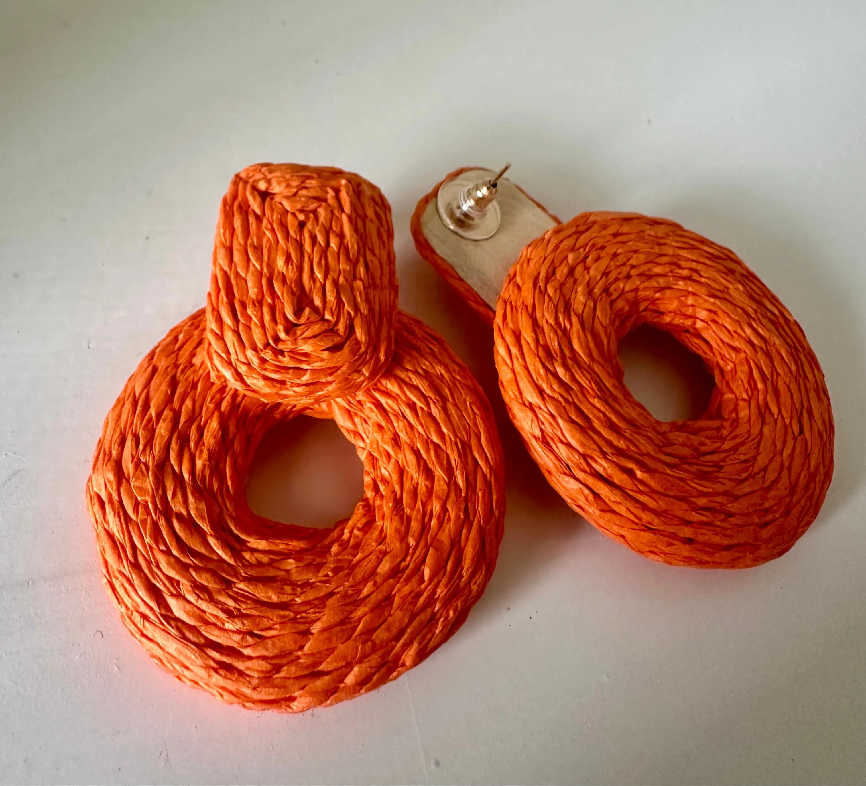 Orange Woven Earrings