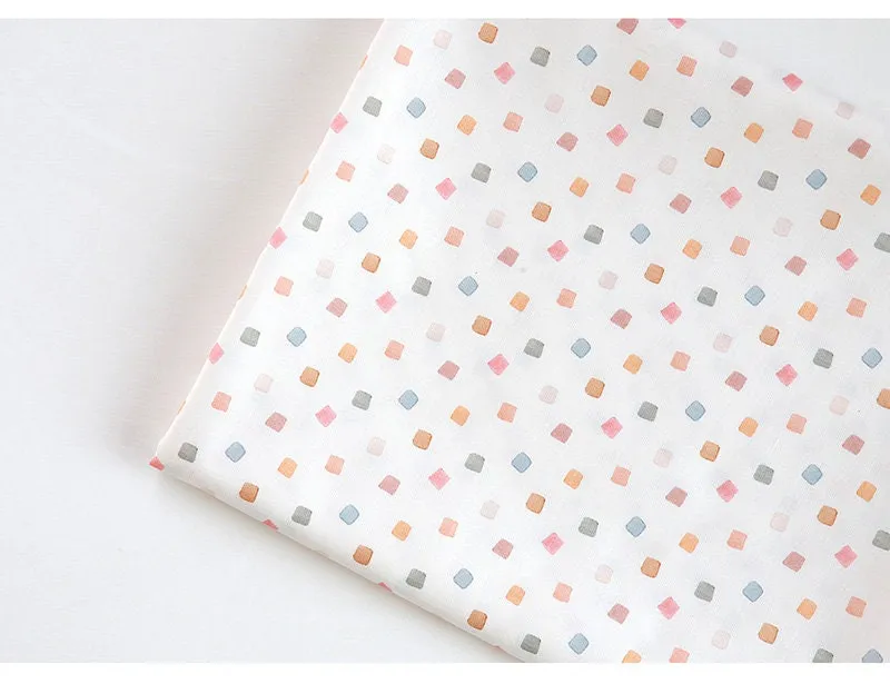 Organic Cotton Fabric, Square Pattern Fabric, Quality Korean Fabric - Fabric By the Yard 53357-1