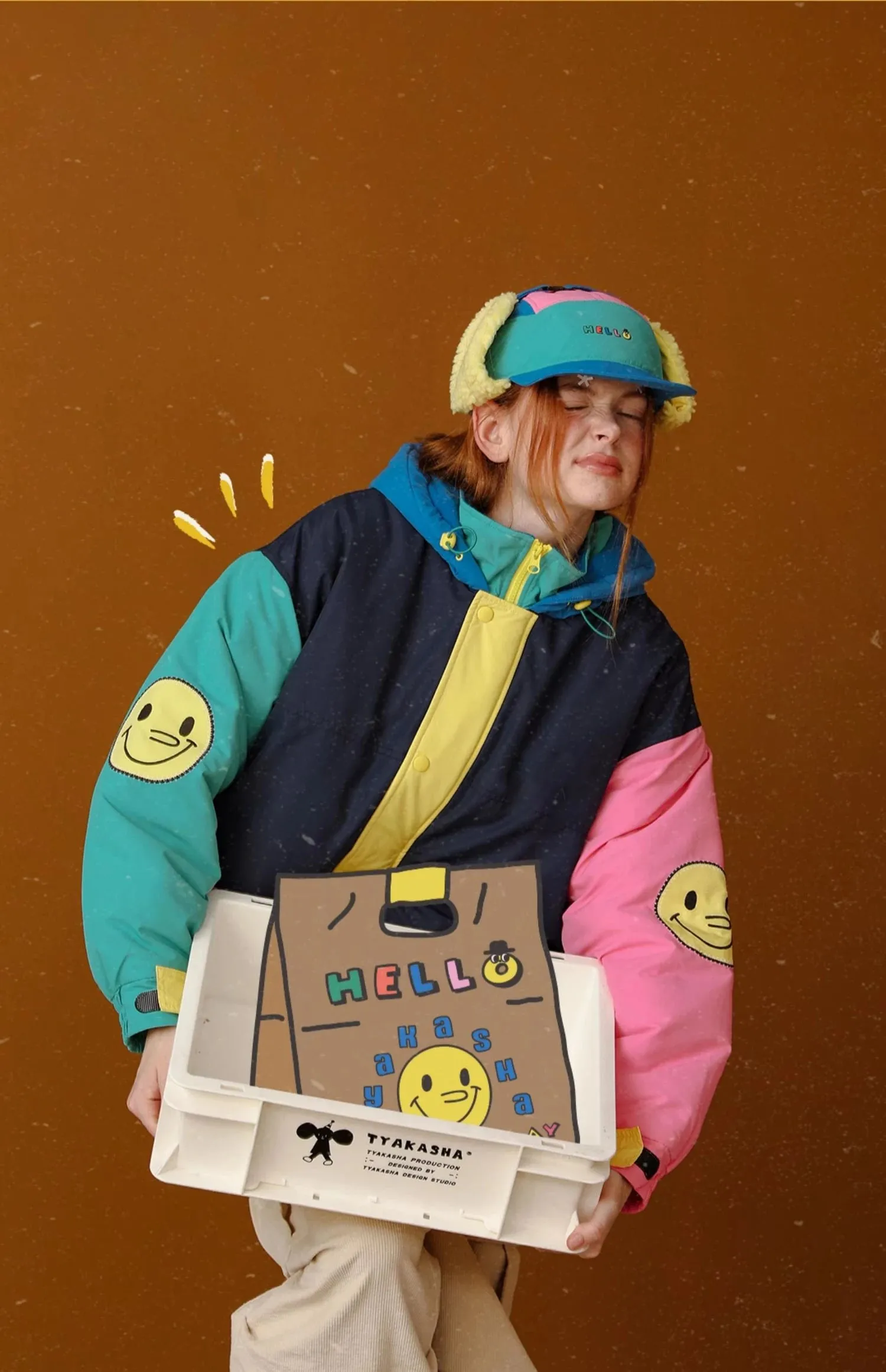 Patchwork-Design Vintage Winter Parka