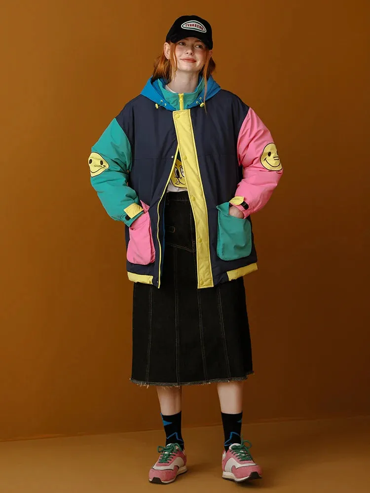 Patchwork-Design Vintage Winter Parka