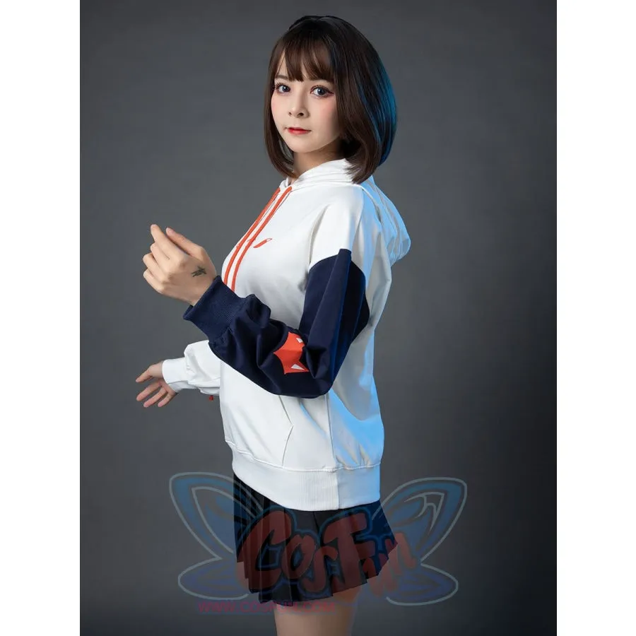 Patchwork-inspired Fox Print Lace-up Ears Hoodie Sweatshirt mp005915