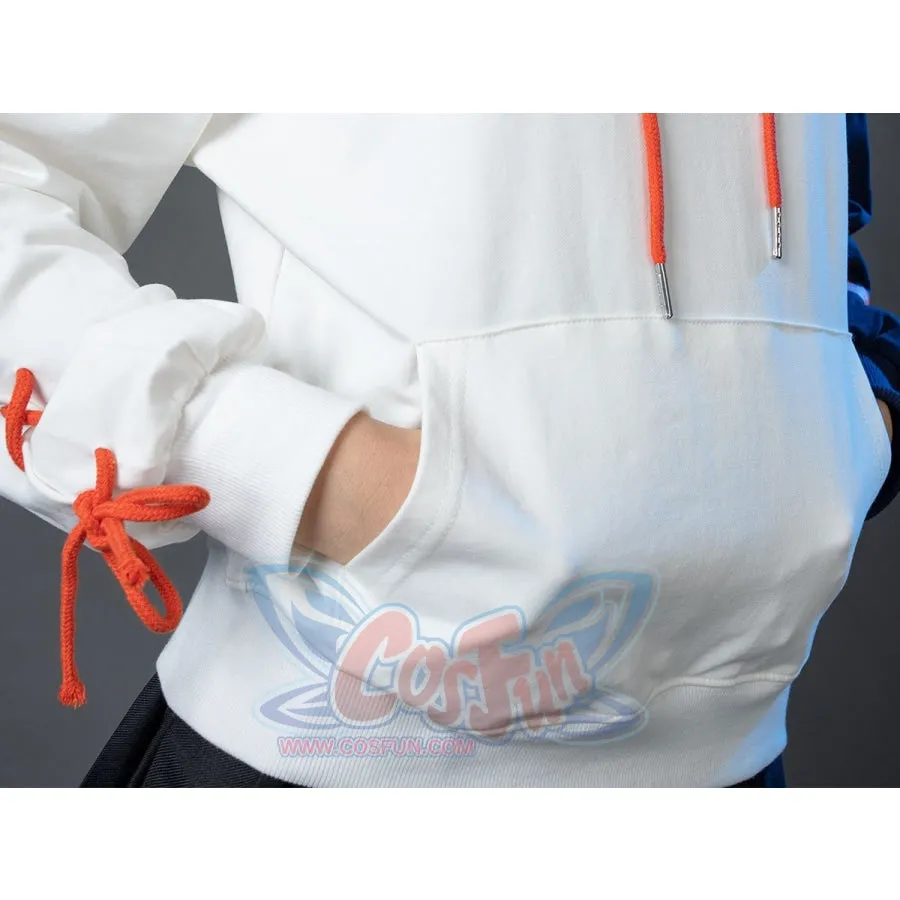 Patchwork-inspired Fox Print Lace-up Ears Hoodie Sweatshirt mp005915