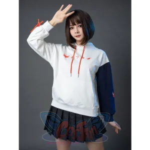 Patchwork-inspired Fox Print Lace-up Ears Hoodie Sweatshirt mp005915