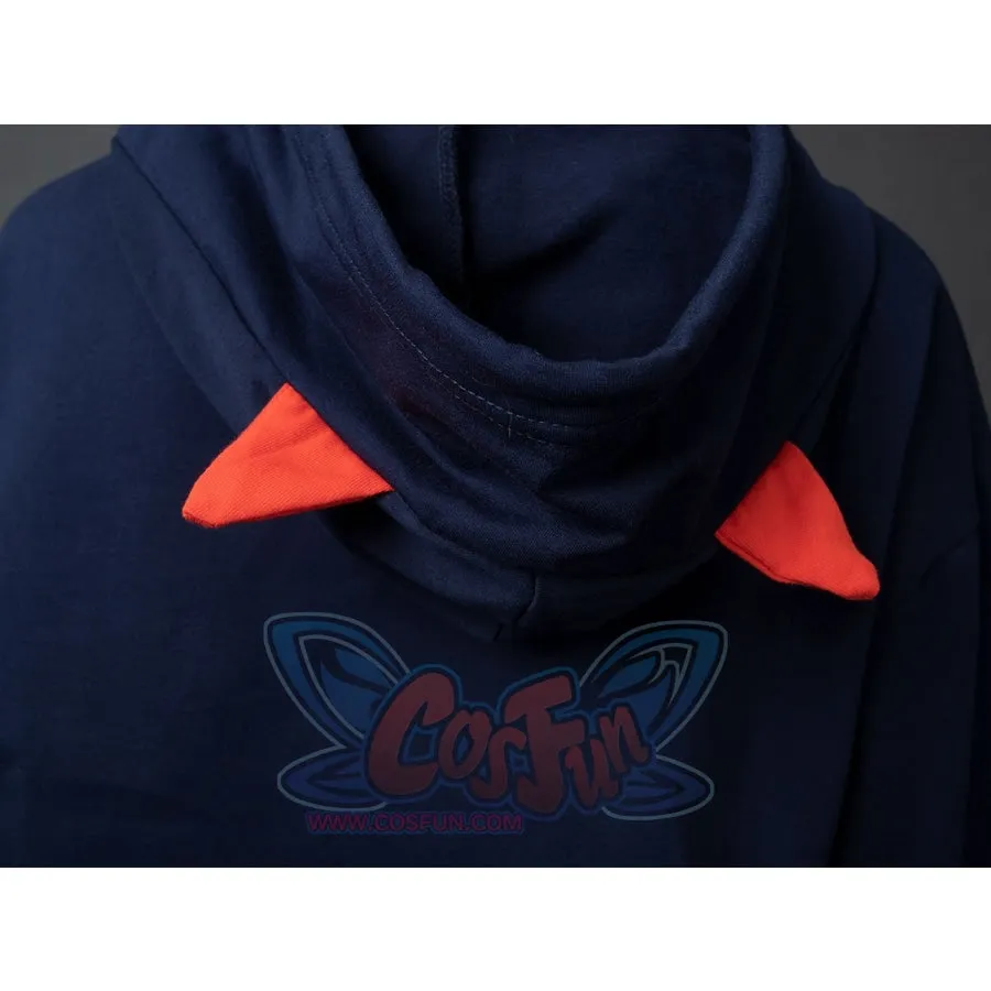 Patchwork-inspired Fox Print Lace-up Ears Hoodie Sweatshirt mp005915