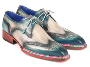Paul Parkman Blue & Grey Wingtip Derby