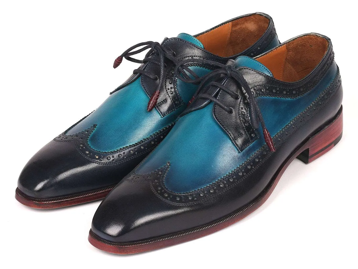 Paul Parkman Blue Wingtip Derby Shoes