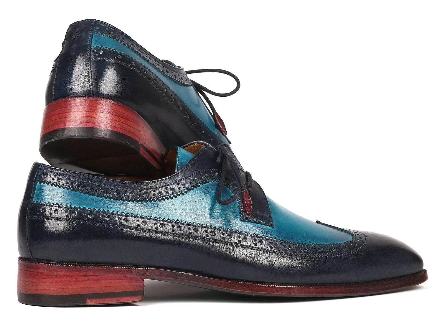 Paul Parkman Blue Wingtip Derby Shoes