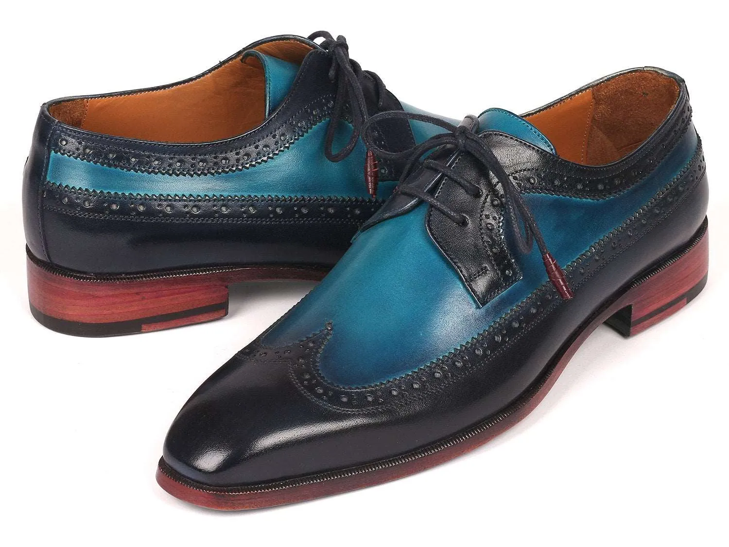 Paul Parkman Blue Wingtip Derby Shoes